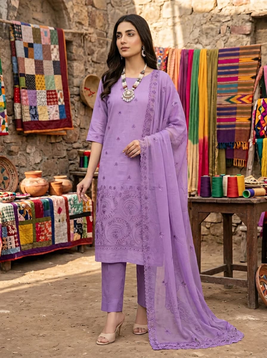Delaya Unstitched 3-Piece Embroidered Suit | Article 180